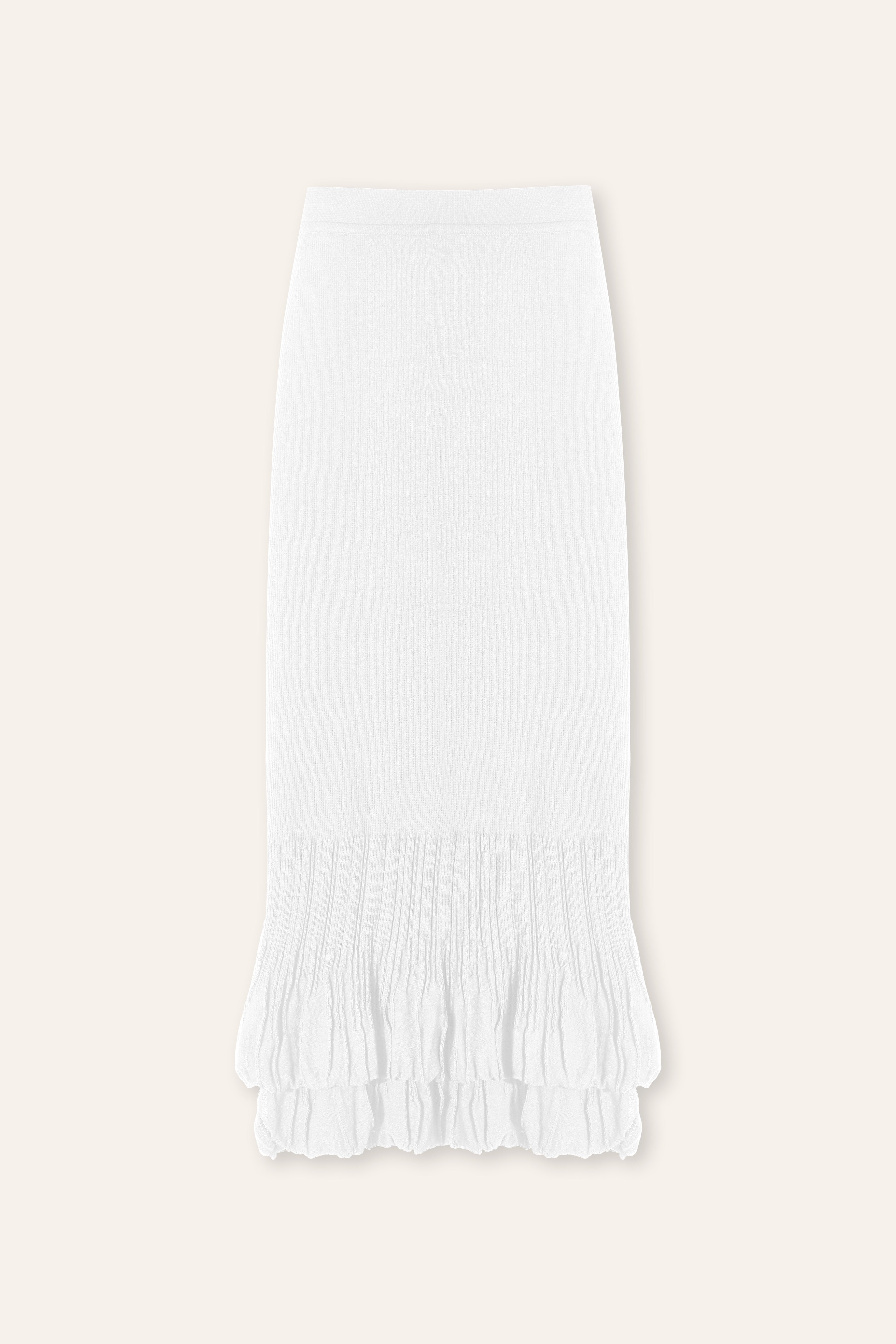 DOUBLE-LAYER 中长裙（白色）