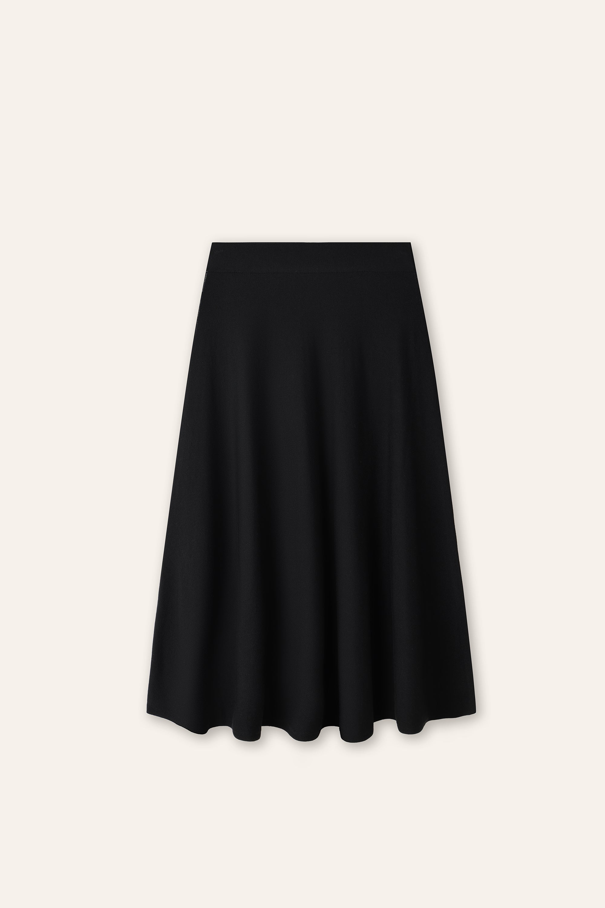 LAMA 丝质混纺中长半身裙（黑色）