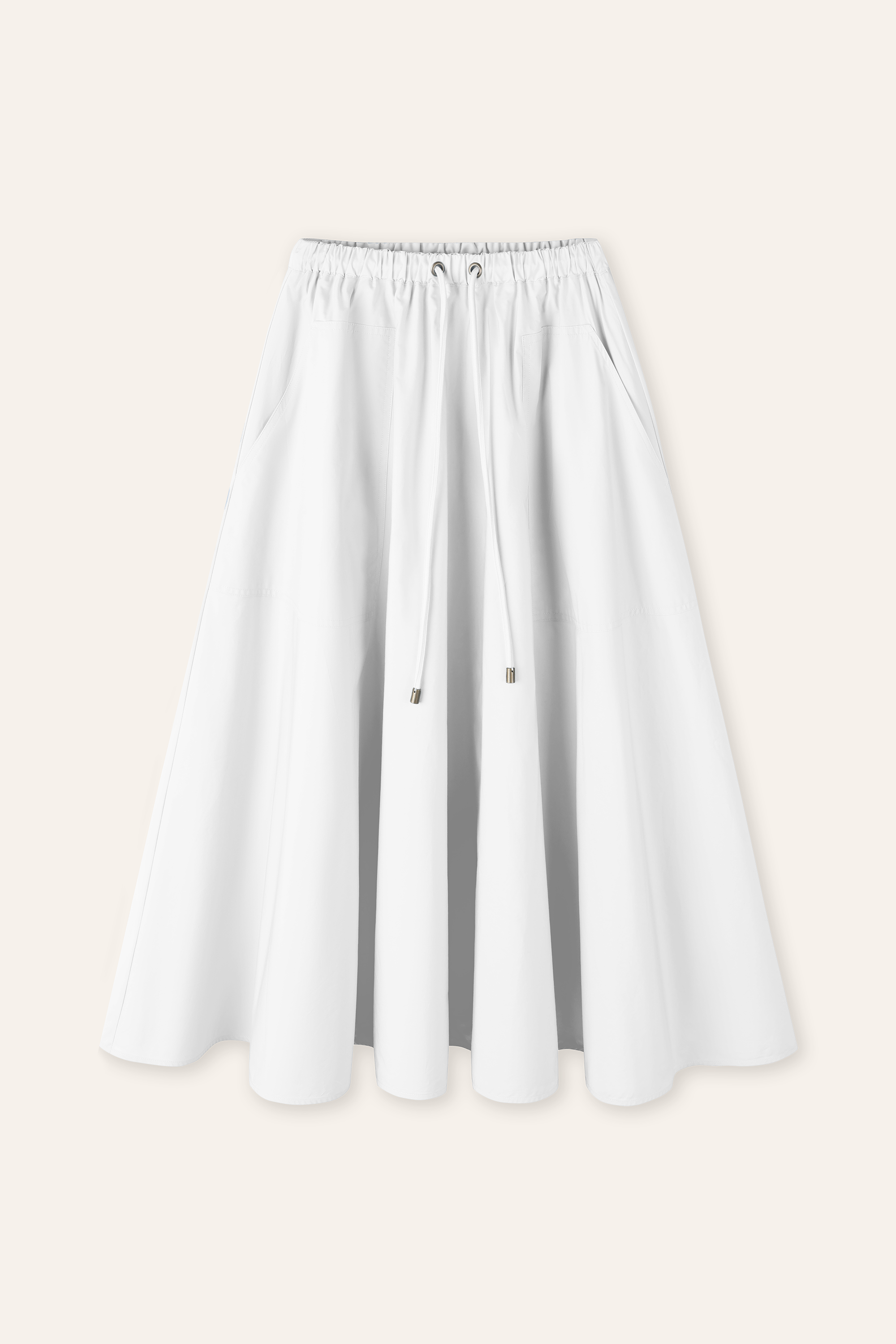 MOON 棉质中长裙（白色）